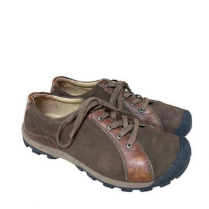 Keen Presidio Leather Hiking Shoes Women’s 8.5 Lace Up Suede Brown Comfort Shoe